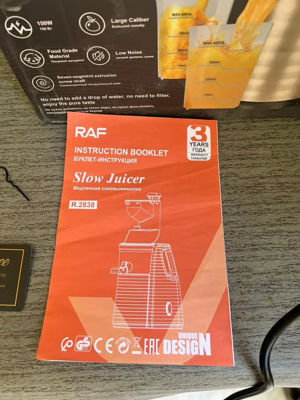 Slow Press Juicer RAF Vegetable & Fruit Extractor Juicer Machine - #galaxiee.com#